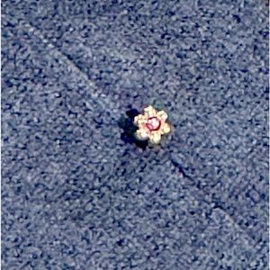 - Maria Tash 14k white gold flower threaded back. 6mm length. New